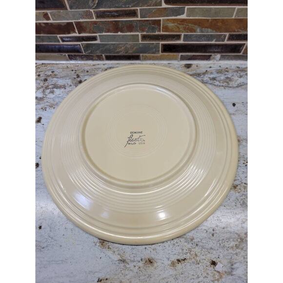 Vintage Fiestaware Chop Plate Cream, Homer Laughlin 12-1/8" Fiesta Charger - Picture 3 of 3